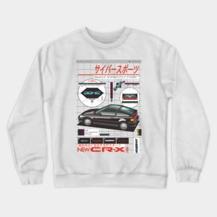 CRX CIVIC ARTWORK white Crewneck Sweatshirt